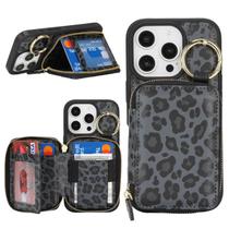 Capa de telefone Hamany para iPhone 16 Pro, carteira com compartimento para cartão com zíper Capa de telefone Hamany para iPhone 16 Pro, carteira com compartimento para cartão com zíper