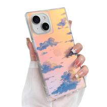 Capa de telefone Heaofei Cute para iPhone 13, mulheres e meninas, iridescente