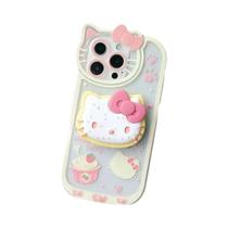 Capa de Telefone Hello Kitty com Suporte para iPhone 16/15/14/13/12 - Estilo Y2K