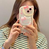 Capa de Telefone Hello Kitty com Suporte para iPhone 16/15/14/13/12 - Estilo Y2K