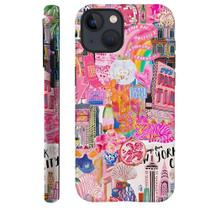 Capa de telefone híbrida de 2 camadas resistente a arranhões para iPhone 13 rosa