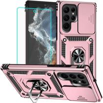 Capa de telefone HNHYGETE Galaxy S22 Ultra à prova de choque em ouro rosa Capa de telefone HNHYGETE Galaxy S22 Ultra à prova de choque em ouro rosa