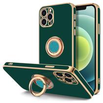 Capa de telefone Hython para iPhone 12 Pro Max com suporte de anel verde