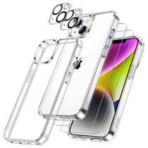 Capa de telefone JeTech 5 em 1 com 2 protetores de tela para iPhone 14 Capa de telefone JeTech 5 em 1 com 2 protetores de tela para iPhone 14