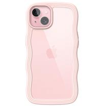 Capa de telefone JeTech Cute para iPhone 15, rosa à prova de choque de 6,1 polegadas