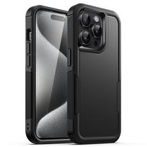 Capa de telefone JeTech para iPhone 15 Pro Max 6,7" preta à prova de choque Capa de telefone JeTech para iPhone 15 Pro Max 6,7" preta à prova de choque