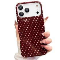 Capa de telefone Jmltech iPhone 17 Pro Bordeaux Red Polka Dot