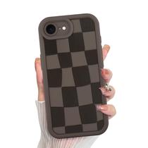 Capa de telefone KANGHAR compatível com iPhone 16E Silicone Brown