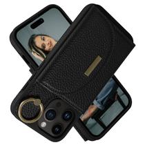 Capa de telefone Keallce Wallet Leather iPhone 16 Pro 6,3" preta