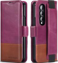 Capa de telefone KeziHome em couro genuíno Samsung Z Fold 4 roxa