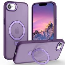 Capa de telefone Lufanbis Magnetic para iPhone 16e com suporte de anel roxa Capa de telefone Lufanbis Magnetic para iPhone 16e com suporte de anel roxa