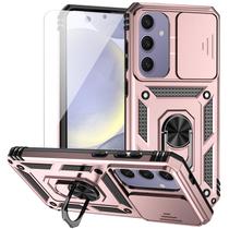 Capa de telefone M MAIKEZI Galaxy S24 FE de camada dupla em ouro rosa