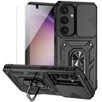 Capa de telefone M MAIKEZI Galaxy S25 Plus com anel magnético militar