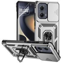 Capa de telefone M MAIKEZI Motorola Edge 2024 Dual Layer Silver