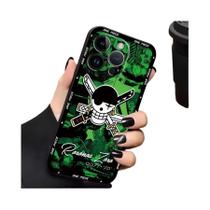 Capa De Telefone Macia Preta De Anime One Piece Para iPhone 7 8 13 12 11 17 pro Max 15 16 14 plus