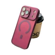 Capa De Telefone Magnética Com Lente Transparente Fosca Para Carregamento Sem Fio Para Apple iPhone