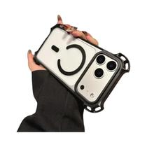 Capa De Telefone Magsafe Armor Luxuosa E Resistente a Impactos Com Cantos Transparentes Para iPhone