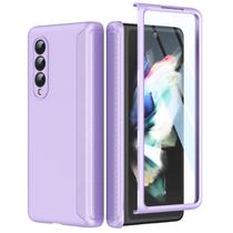 Capa de telefone MAKAVO Slim Thin Z Fold 3 com capa dobradiça roxa