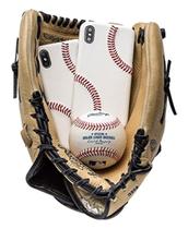 Capa de telefone mcmadley Baseball em couro genuíno iPhone X/Xs Capa de telefone mcmadley Baseball em couro genuíno iPhone X/Xs