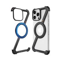 Capa De Telefone Minimalista Em Liga De Alumínio Z-Shape Magnética Para iPhone 16 pro Max, Sem
