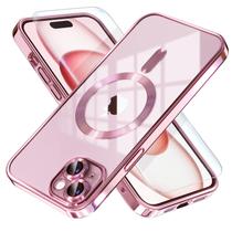 Capa de telefone Misea Magnetic para iPhone 15 Plus com MagSafe Pink