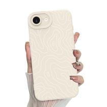 Capa de telefone MZELQ para iPhone 16E Silicone Wave Ripple White