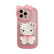 Capa de telefone Olntun para iPhone 16 Plus Cute Cartoon 3D Bow Pink