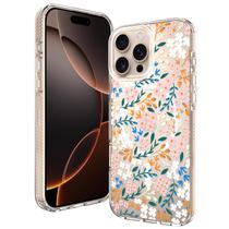 Capa de telefone OOK Magnetic para iPhone 16 Pro Flower Vines Clear