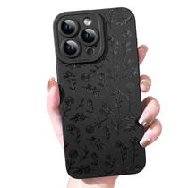 Capa de telefone OOK para iPhone 15 Pro Max Cute Black Flower Design