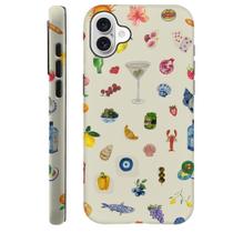 Capa de telefone para iPhone 16 Plus híbrida à prova de choque com padrão de limão