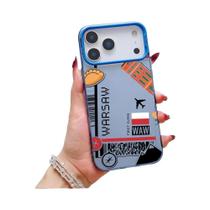 Capa De Telefone Para iPhone Em Preto E Roxo Fosco Com Efeito Laser Metálico Aurora Para Viagens De