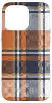 Capa de telefone preta e laranja xadrez de Halloween para iPhone 15 Pro Max