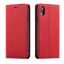 Capa de telefone QLTYPRI para iPhone XR PU em couro vermelho