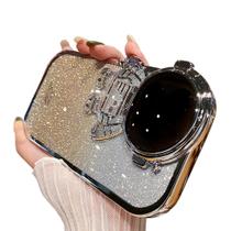 Capa de telefone QokCoahn Astronaut Hidden Stand para iPhone 16