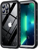 Capa de telefone Red2Fire à prova d'água com protetor de tela para iPhone 13 Pro 6.1 preta/transparente