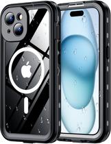 Capa de telefone Red2Fire à prova d'água para iPhone 15 6.1" preta/transparente