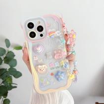 Capa de telefone Roemary 3D Cartoon para iPhone 14 Pro com pulseira Capa de telefone Roemary 3D Cartoon para iPhone 14 Pro com pulseira