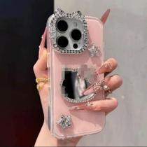 Capa de telefone Roemary Mirror com design de diamante para iPhone 14 Pro Capa de telefone Roemary Mirror com design de diamante para iPhone 14 Pro