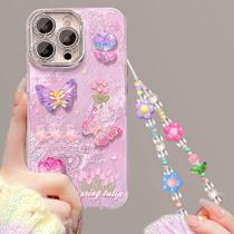 Capa de telefone Roemary Purple Butterfly para iPhone 16 Plus 6.7