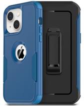 Capa de telefone RonShieh Defender para iPhone 14 com acessórios azul