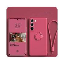 Capa De Telefone Samsung Galaxy Com Anel Magnético De Silicone S25 S24 S26 Ultra S23 S22 plus A57