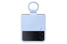 Capa de telefone Samsung Galaxy Z Flip4 de silicone com anel azul
