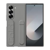 Capa de telefone Samsung Galaxy Z Fold 6 de silicone com suporte cinza Capa de telefone Samsung Galaxy Z Fold 6 de silicone com suporte cinza