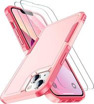 Capa de telefone SPIDERCASE para iPhone 13 de 6,1 polegadas com 2 vidros rosa doce Capa de telefone SPIDERCASE para iPhone 13 de 6,1 polegadas com 2 vidros rosa doce