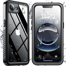 Capa de telefone SPIDERCASE para iPhone 16e impermeável preta/transparente