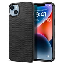 Capa de telefone Spigen Liquid Air para iPhone 14 (2022) preta fosca