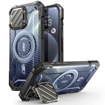 Capa de telefone SUPCASE para iPhone 15 Pro Max com capa de câmera azul