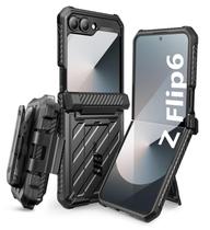 Capa de telefone SUPCASE Unicorn Beetle Pro para Samsung Galaxy Z Flip 6 com suporte e clipe de cinto
