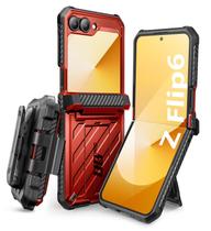 Capa de telefone SUPCASE Unicorn Beetle Pro para Samsung Galaxy Z Flip 6 com suporte e clipe de cinto