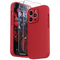 Capa de telefone SURPHY projetada para iPhone 14 Pro vermelha com protetor de tela